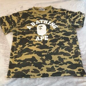 Bape Camo Green and Black Short Sleeve Tee